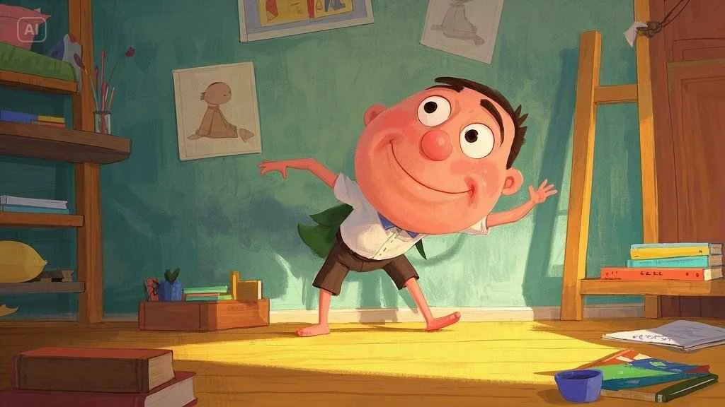 cartoon man drawing